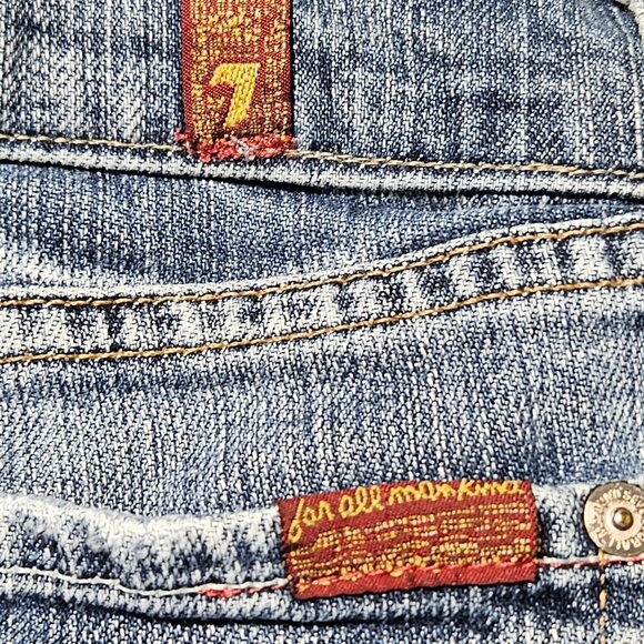 7 for all Mankind Capri Jeans Womens Size 30 Button Fly Low Rise Denim Pants - Picture 6 of 6